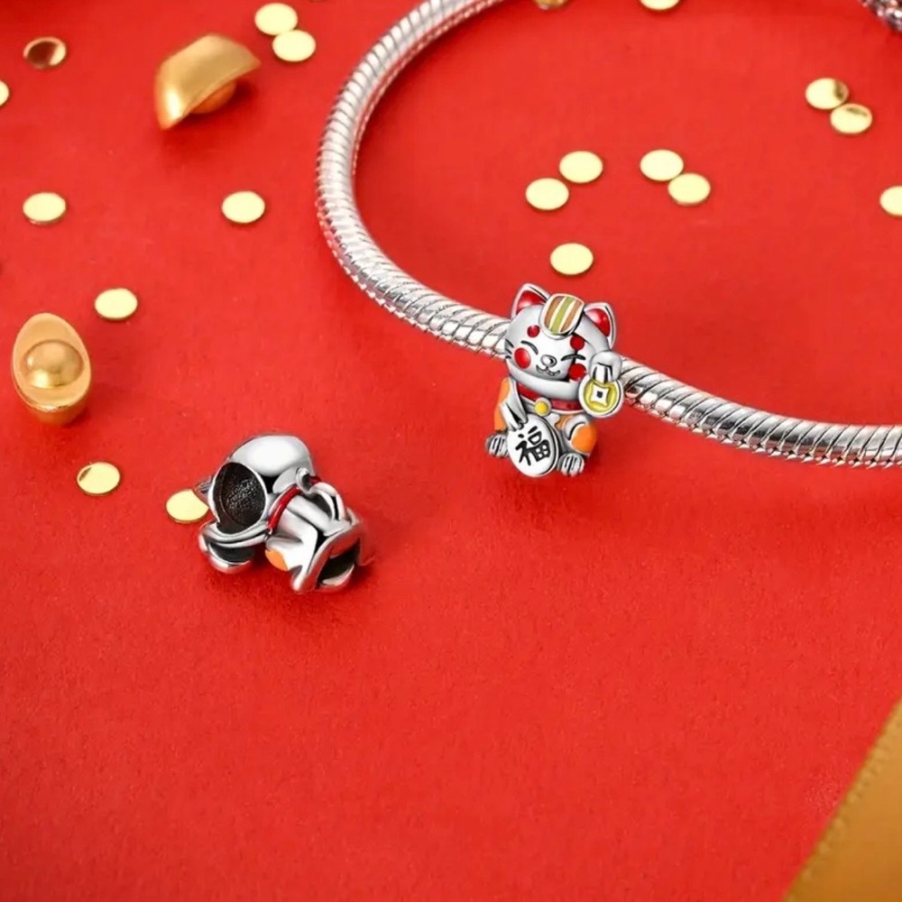 Lucky Cat Charm for Pandora Bracelets - Picture 2 of 10